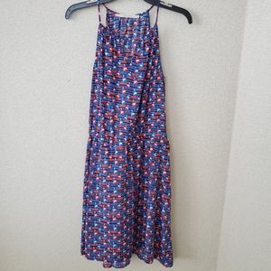 41 Hawthorn Tammi Sailboat Nautical Blue Flowy Dress M